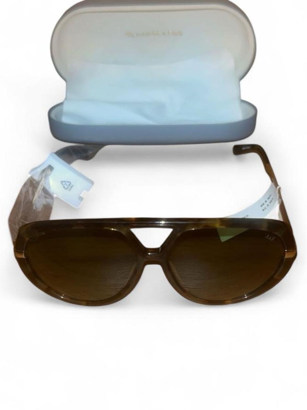 NWT Abercrombie & Fitch Aviator Sunglasses + Case $95 Retail